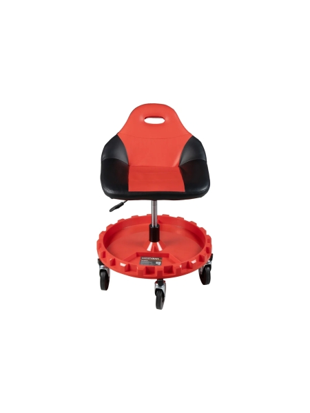 Табурет механика WIEDERKRAFT с лотком для инструмента, микролифтом, мягким покрытием и спинкой WDK-86012