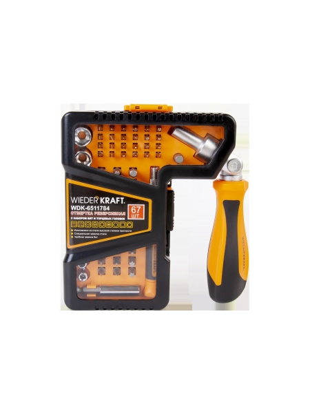 Отвертка реверсивная с набором бит WIEDERKRAFT  WDK-6511784
