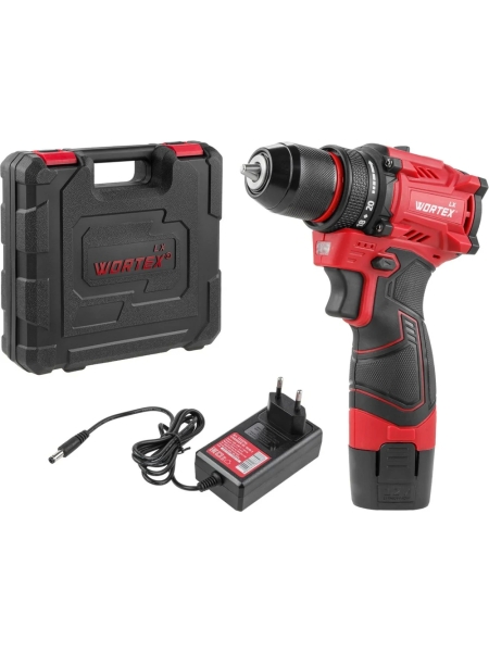 Аккумуляторная дрель-шуруповерт WORTEX LX BD 1215-1 Li 12В, 30 Нм, 1.5 Ач акб, патрон 10 мм, бесщёт. 1333698 ЦЗ-0447282000