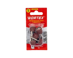 Шлифлента и держатель WORTEX для гравера 5 шт, Р60, диаметр 13 мм, ширина ленты 15 мм ETDB3215018