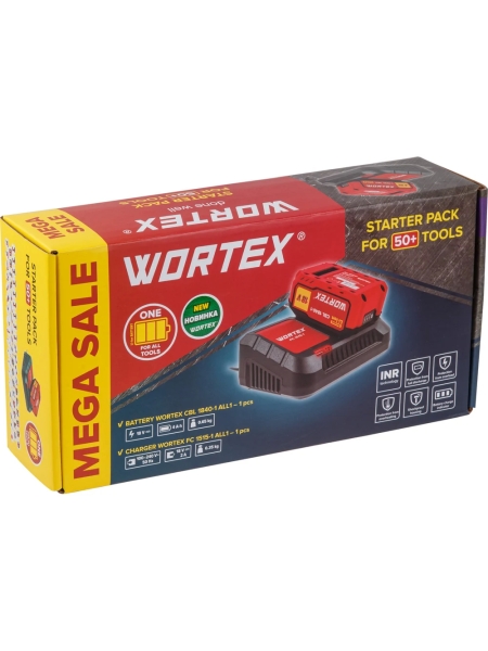 Набор аккумулятор WORTEX 4 Ач и зарядное устройство 1x2 А ALL1 в кор. МЕГА АКЦИЯ 1329412 ЦЕ-1167766536