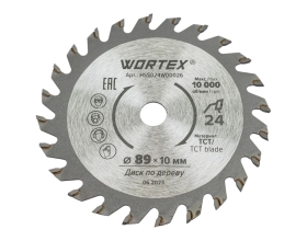 Диск пильный HS S024 W 89x10 мм, 24 зуба WORTEX HSS024W00026