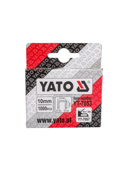 Скобы YATO 10 мм, 0.7х11.3 мм, 1000 шт. YT-7053