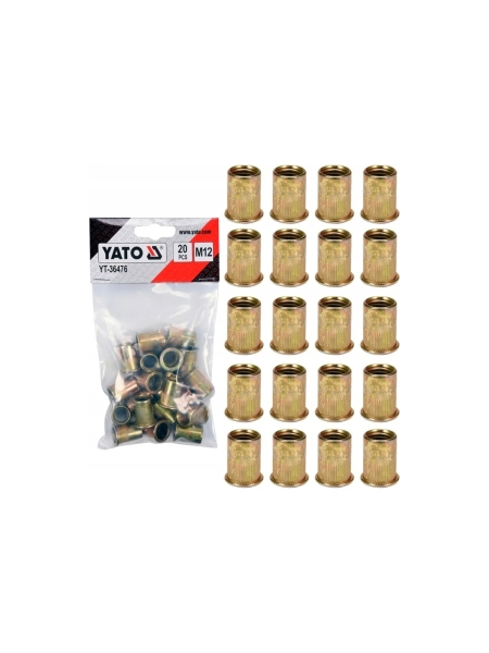 Резьбовая заклепка YATO сталь М12 20 шт YT-36476
