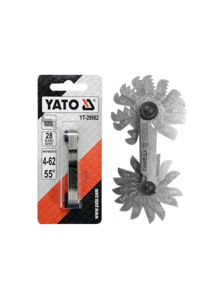 Резьбомер Витворта YATO 28 лезвий 4,0-62,0мм YT-29982