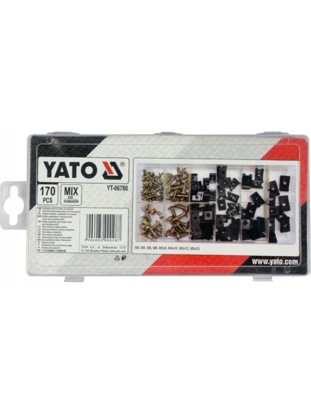 Набор саморезов и металлических клипс YATO 170 шт. (пластиковый кейс) YT-06780
