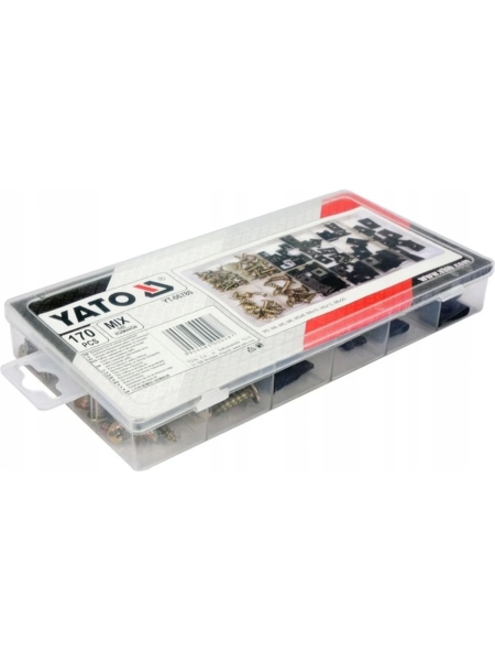 Набор саморезов и металлических клипс YATO 170 шт. (пластиковый кейс) YT-06780
