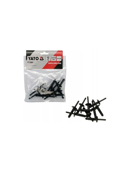 Пластиковые заклепки YATO 5,0x15,8 мм, 10 штук YT-35981