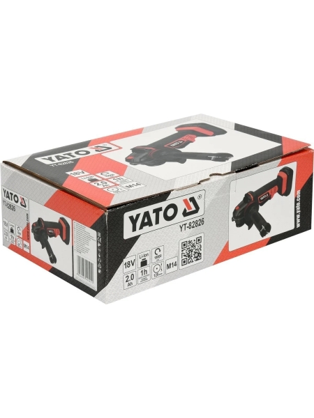 Аккумуляторная углошлифовальная машина YATO 18В+1 аккум. YT-82826