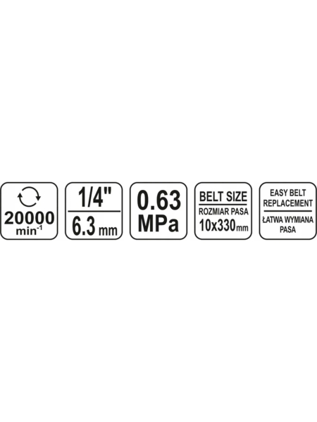 Ленточная пневмошлифмашина YATO 10х330 мм YT-09741