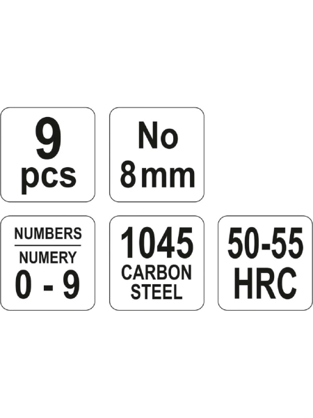 Клейма цифровые YATO 9пр-8мм YT-6855 37146855 092 1