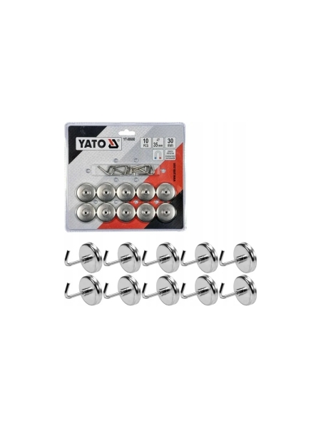 Магнитные крючки YATO 10шт YT-08690