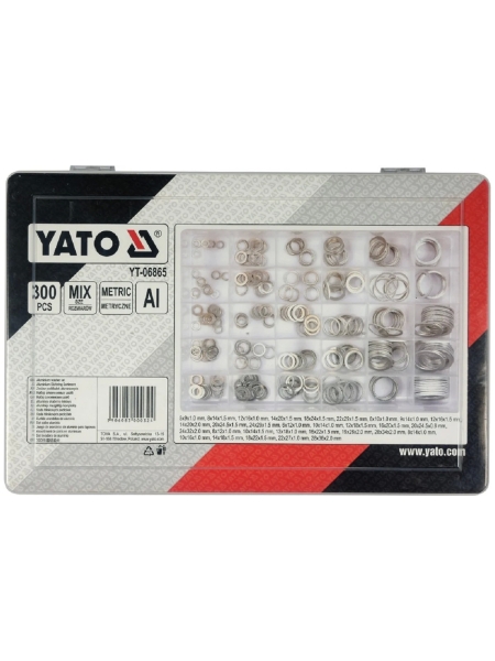 Набор алюминиевых шайб YATO 300 шт YT-06865 371406865 092 1