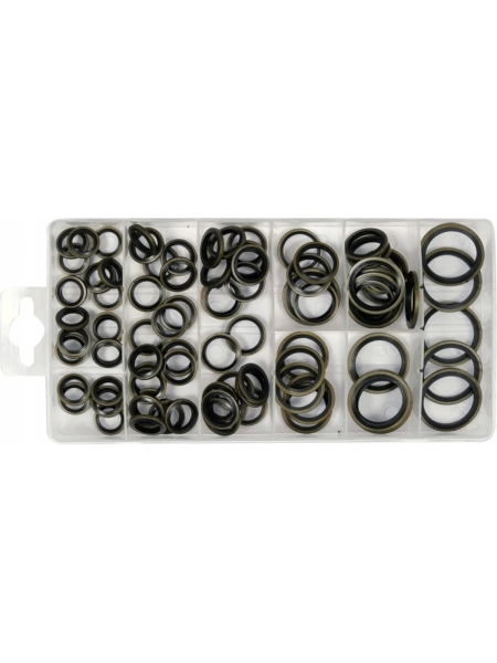 Набор металлорезиновых шайб 90 шт, пластиковый кейс YATO YT-068581