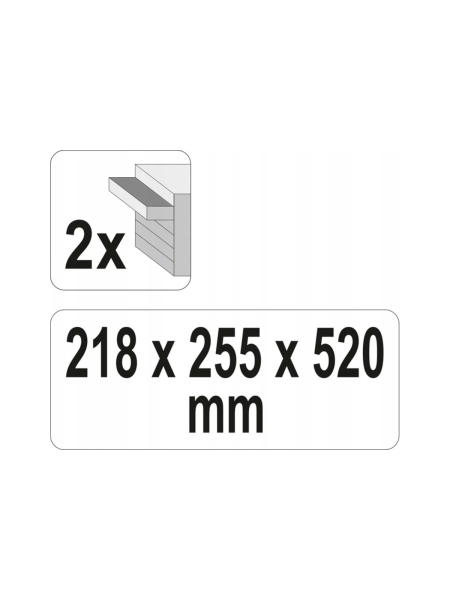 Металлический ящик для инструмента YATO с 2-мя выдвижными полками YT-08872