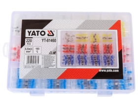 Набор термоусадочных трубок с припоем YATO 0,25-6мм2 220шт. (пластиковый кейс) YT-81460 377181460 092 1