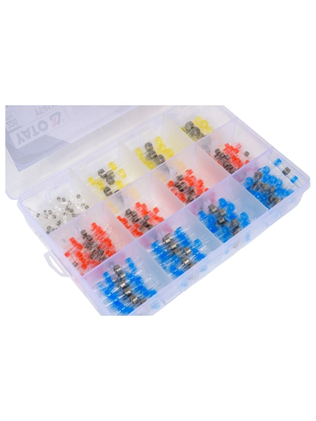 Набор термоусадочных трубок с припоем YATO 0,25-6мм2 220шт. (пластиковый кейс) YT-81460 377181460 092 1