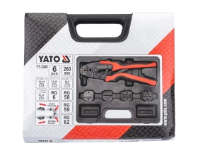 Пассатижи для обжима и зачистки проводов в наборе YATO 6 предметов (пластиковый кейс) YT-2245