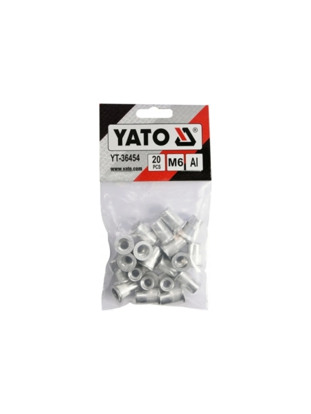 Алюминиевые резьбовые заклепки YATO М6 20 шт. YT-36454