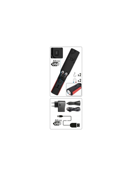 Аккумуляторная лампа-переноска YATO 3Вт COB LED YT-08504