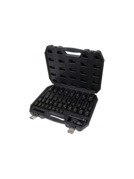 Набор головок торцовых 1/2"DR, длинные, короткие, 9-30 мм, ударные с переходниками, 40 предметов YATO YT-10555