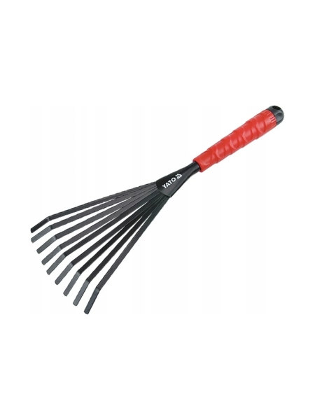 Садовые веерные грабли YATO 400 мм, углеродистая сталь, пластиковая ручка YT-8869