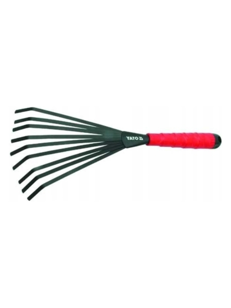 Садовые веерные грабли YATO 400 мм, углеродистая сталь, пластиковая ручка YT-8869