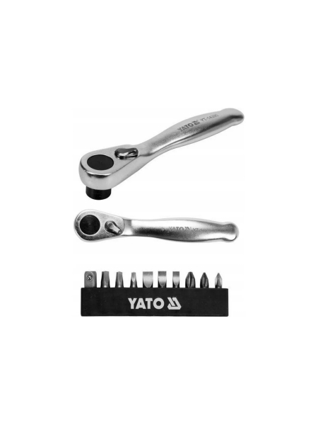 Набор бит с трещоткой YATO 1/4", 11 предметов YT-14390