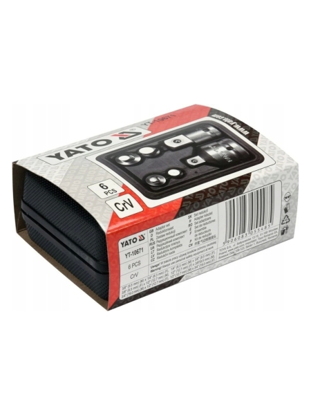 Редукционный набор YATO CRV 6 предметов пластиковый кейс YT-10671 396510671 092 1