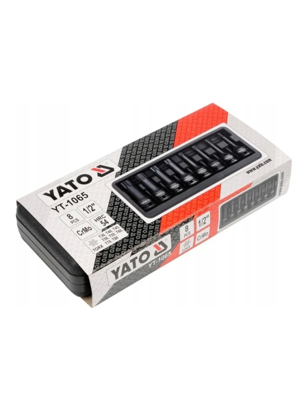 Набор ударных головок-бит YATO TORX 1/2" 8пр YT-1065 37141065 092 1