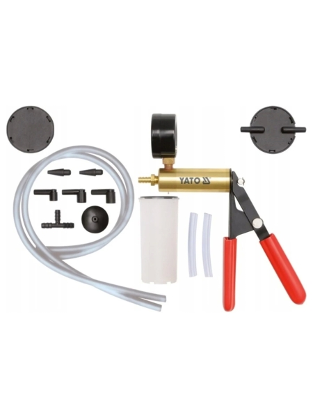 Вакуумный насос с принадлежностями YATO 16 предметов, пластиковый кейс YT-0673