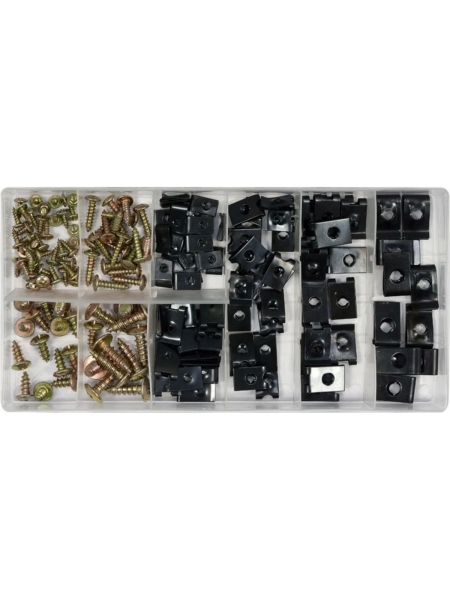 Набор саморезов и металлических клипс YATO 170 шт. (пластиковый кейс) YT-06780