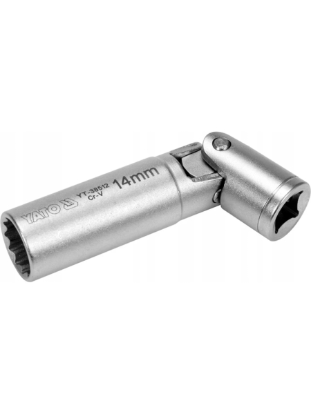Головка свечная с карданом магнитная (14 мм; 3/8") YATO YT-38512