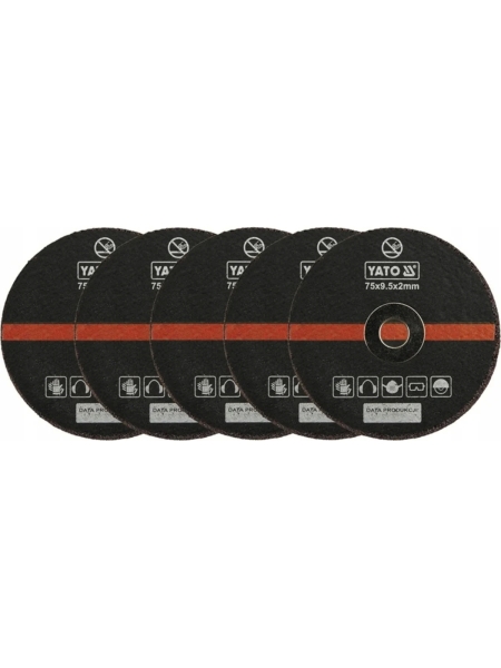 Диск отрезной по металлу (5 шт; 75х9.5х2 мм) YATO YT-0994
