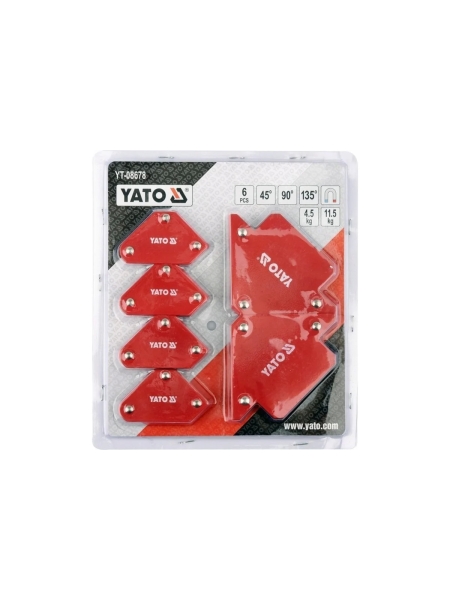 Набор магнитных угольников для сварки 6шт  YATO YT-08678