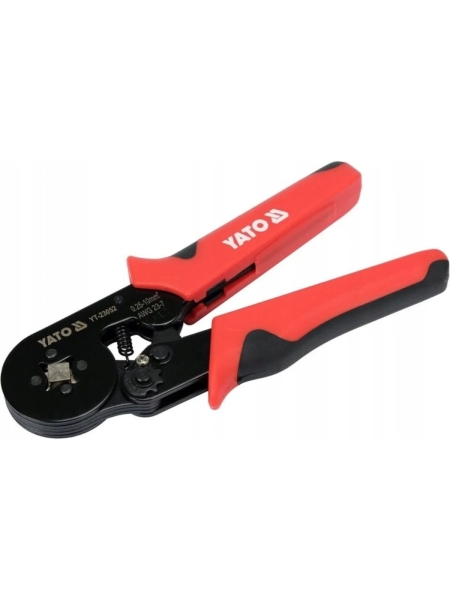 Клещи для опрессовки гильзовых разъемов YATO на проводах 0,25-10 мм2, 1200 шт. гильзовых разъемов YT-23052