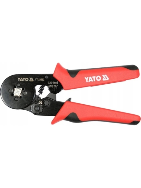 Клещи для опрессовки гильзовых разъемов YATO на проводах 0,25-10 мм2, 1200 шт. гильзовых разъемов YT-23052