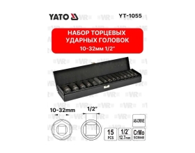 Набор торц. удар. гол. YATO 1/2" 10-32мм 15шт YT-1055 37141055 092 1