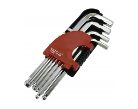 Набор шестигранных ключей YATO 10 штук, 2,0-12мм, с шаром YT-0509