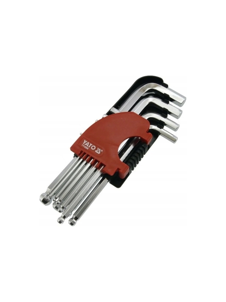 Набор шестигранных ключей YATO 10 штук, 2,0-12мм, с шаром YT-0509