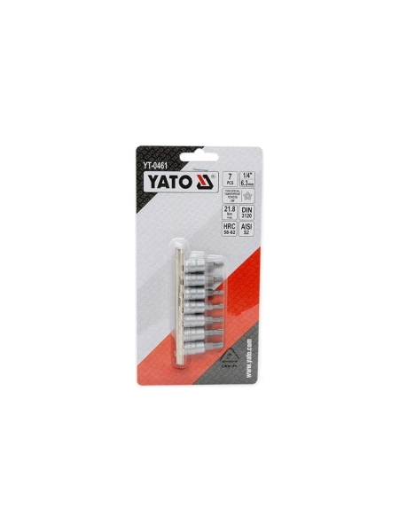 Набор бит YATO 1/4" 7 предметов TS10-TS40 TORX с головками YT-0461 37140461 092 1