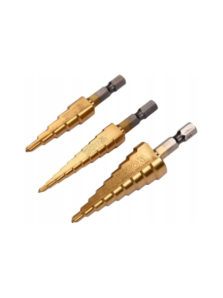 Набор ступенчатых сверл 3-12, 4-12, 4-20 мм 3 предмета YATO YT-44731