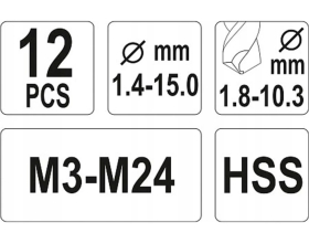 Экстракторы сверление-извлечение обломанных болтов YATO YT-0591 37140591 092 1