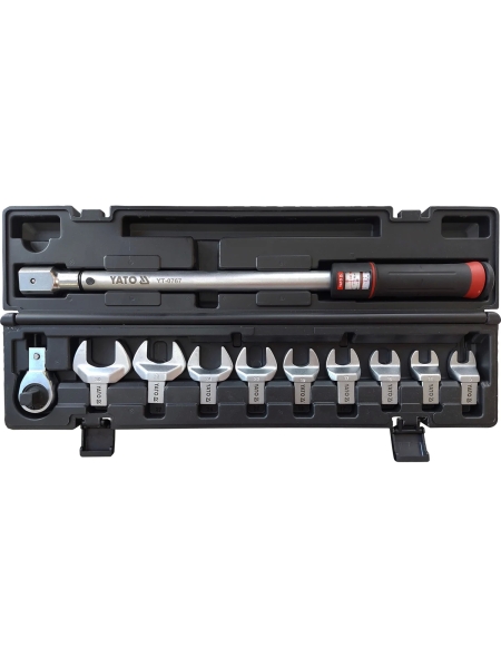 Динамометрический ключ YATO 1/2 дюйма 40-210Nm 500мм с принадлежностями 12 шт. YT-0767 36950767 092 1