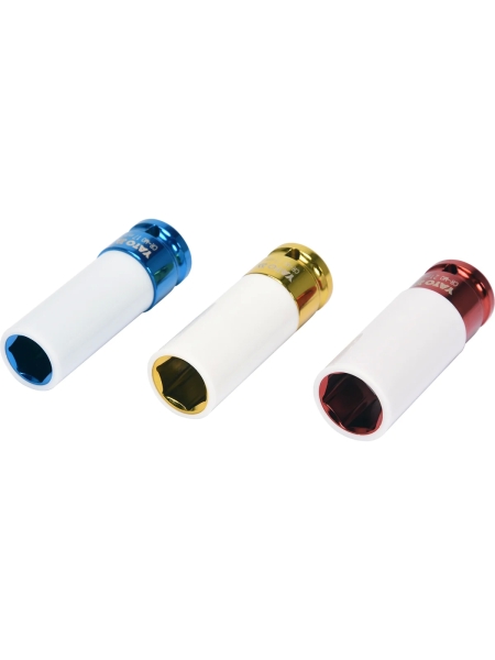 Набор торцевых головок 3 шт.: 17, 19, 21 мм, 1/2"DR для дисков YATO YT-1056 37141056 092 1