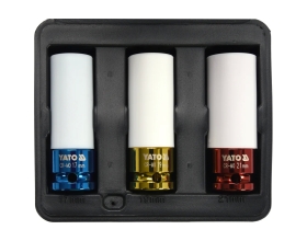 Набор торцевых головок 3 шт.: 17, 19, 21 мм, 1/2"DR для дисков YATO YT-1056 37141056 092 1