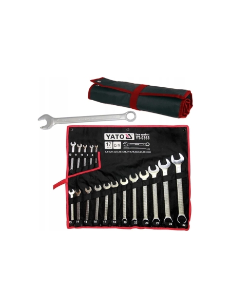 Набор комбинированных ключей YATO 8-32мм 17шт САТИН YT-0363 37140363 092 1