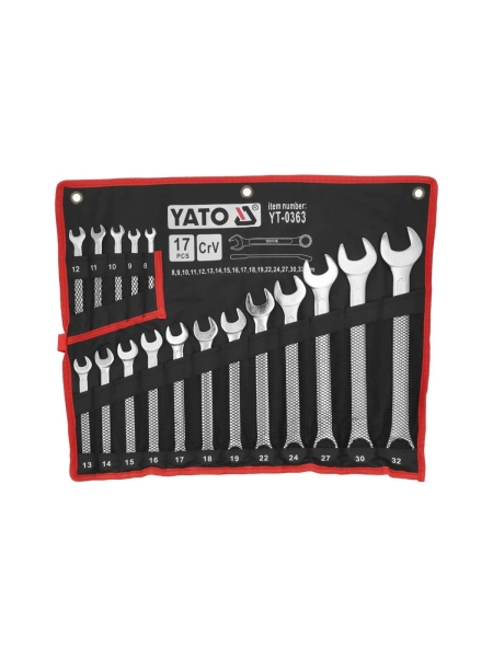 Набор комбинированных ключей YATO 8-32мм 17шт САТИН YT-0363 37140363 092 1