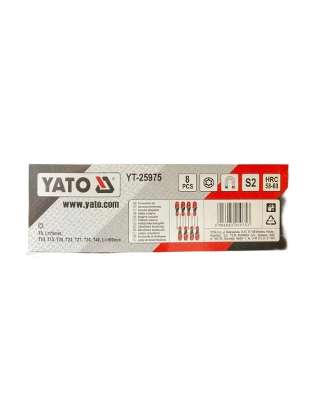 Набор отверток YATO Torx, 8 шт. YT-25975 361325975 092 1