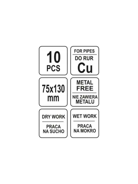 Набор абразивных стальных губок YATO для чистки медных труб 10шт. YT-63740 364863740 092 1